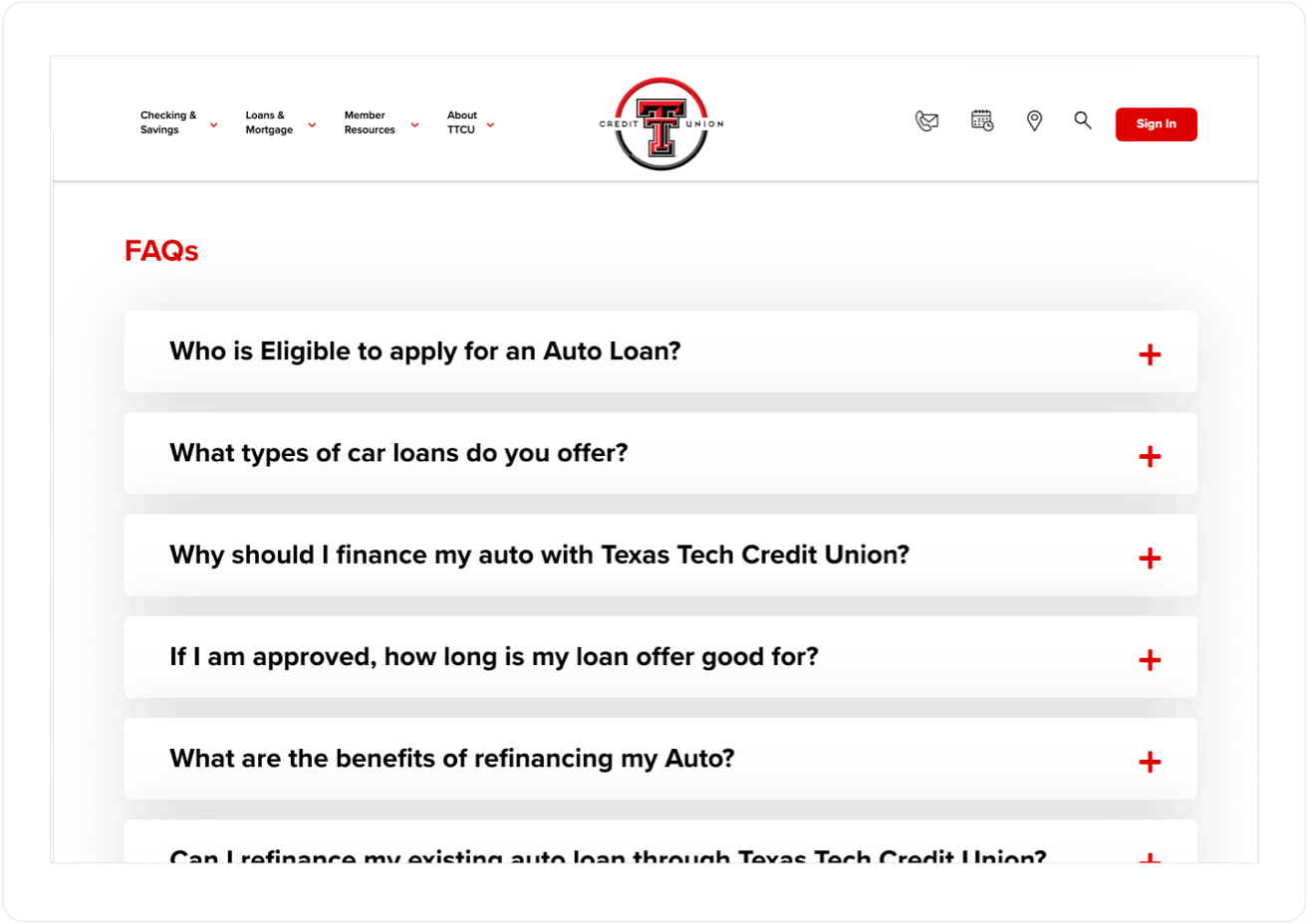 Innovative and UserFriendly site for Texas Tech Credit Union